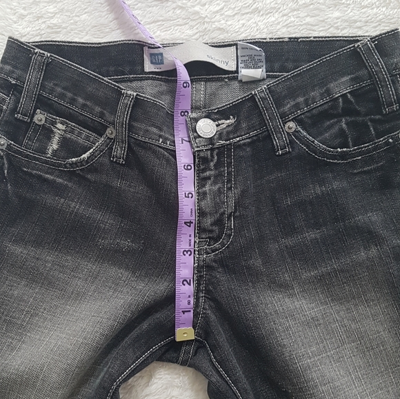 Gap distressed black skinny jeans size 2 - Picture 10 of 12